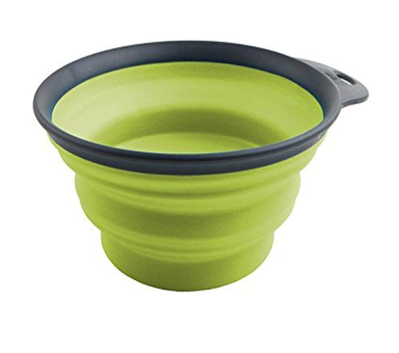 Dexas Popware for Pets Collapsible Travel Cup, Large, Gray/Green - Image 1